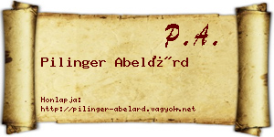 Pilinger Abelárd névjegykártya